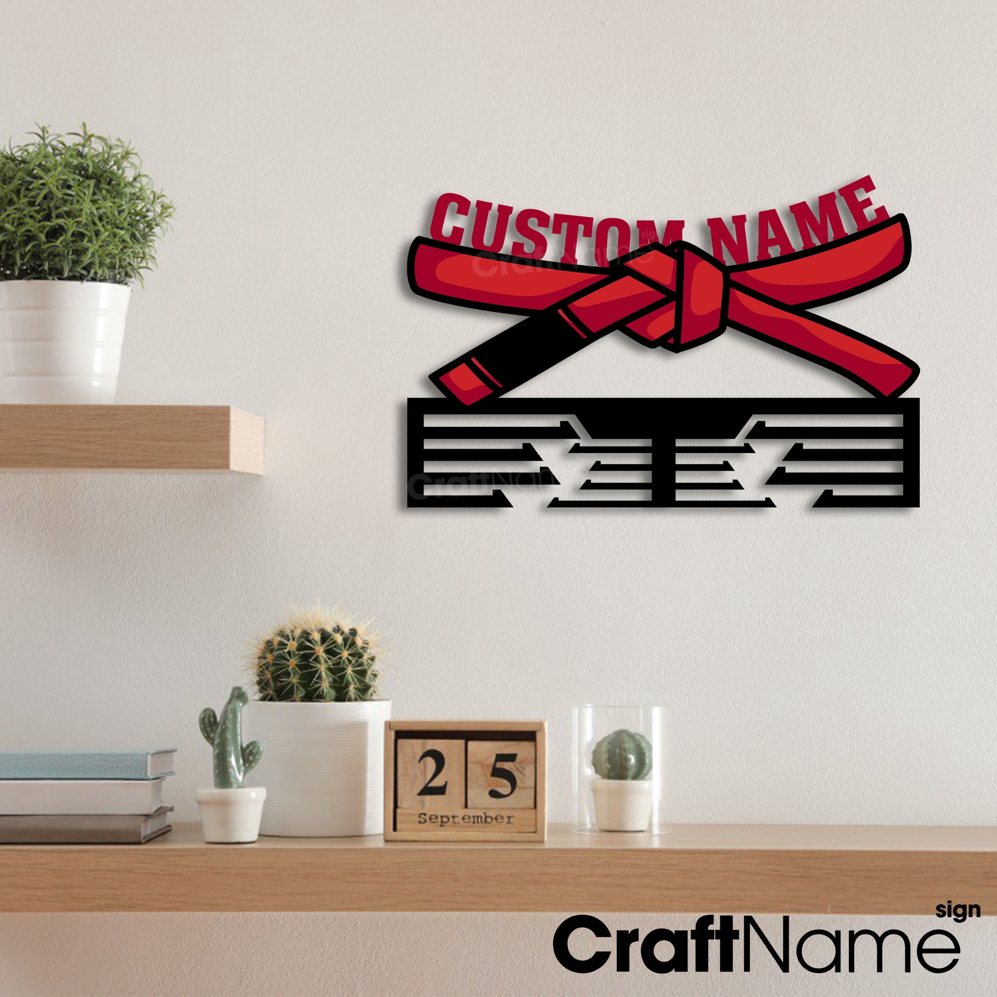 Craftnamesign Custom Metal Jiu Jitsu Medal Hanger Wall Art, Medal Display Awards Sign, Gift For Him