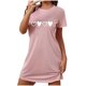 thumbnail image 2 of Camisón corto de talla grande para mujer, camisón de manga corta con estampado de pecho a la moda, camisón para mujer, 2 of 5