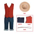 thumbnail image 2 of Disfraz de Luffy para hombre y mujer, uniforme de Cosplay de Anime, camisa, pantalones, sombrero, conjunto de disfraz de fiesta de Carnaval y Halloween, 2 of 4