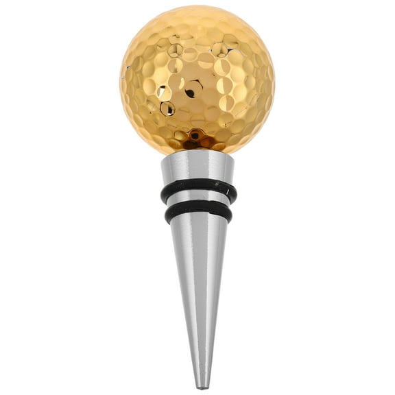 OUNONA Novelty Golf Ball Wine Stopper Decorative Metal Wine Bottle Stopper Fresh Wine Preservation Wine Saver For Christmas Home