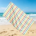 thumbnail image 4 of HOZVOMI Striped Beach Towel Fast Dry Microfiber Polyester Travel Towel Sand Repellent Versatile Use for Beach Swimming Camping, 4 of 5