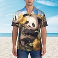 thumbnail image 4 of Lsque Clear Sky Cute Sunflower Panda pattern Hawaiian Shirt for Men, Unisex Summer Beach Casual Short Sleeve Button Down Shirts-XX-Large, 4 of 9