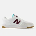 thumbnail image 1 of New Balance 480 BB480LFT White/Burgundy Width D Lifestyle Shoes Men's Women's, 1 of 5