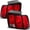 Red Clear Lens, variant on AKKON - For Ford Mustang Dark Red Tail Lights Brake Lamps Driver Left + Passenger Right Side Replacement Pair