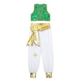 thumbnail image 3 of Yeahdor Kids Boys Arabian Prince Costume Set Halloween Fancy Dress Up Braided Trimming Open Front Waistcoat with Pants Green 16, 3 of 7