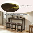 thumbnail image 5 of LKTART Bar Table and Chairs Set Modern Retro Table with Stools Behind Couch Console Table Set Solidwood Legs Dividers (Espresso), 5 of 18