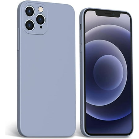 Shockproof Case For Iphone 11 Pro Max Slim Soft Liquid Silicone Cases Classic Square Edge Design Full Covered Gel Rubber W Enhanced Camera Screen Drop Protection Microfiber Liner Lavender Gray