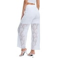thumbnail image 5 of Fewfanhot Pants for Women See Through Flare Leggings Hollow Out Mesh Sheer Cover Up Trousers, 5 of 6