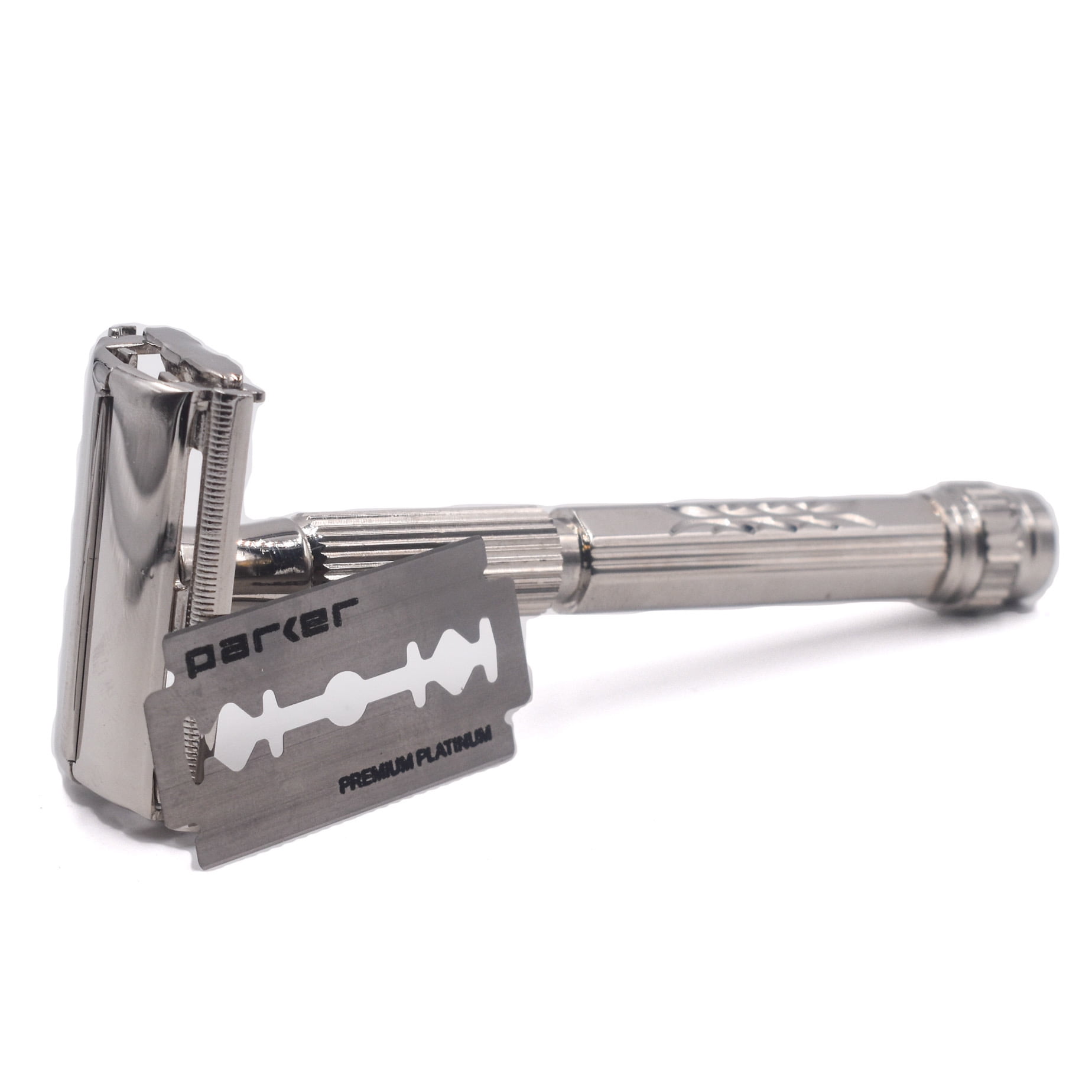 Parker Safety Razor, Model 60R Safety Razor and 5 Parker Platinum Razor Blades