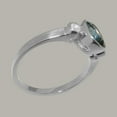 thumbnail image 3 of LBG British Made 9k White Gold Natural London Blue Topaz & Cubic Zirconia Womens Anniversary Ring - 33 size options - Size 9, 3 of 6