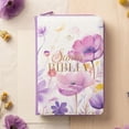 thumbnail image 2 of Biblia para Mujer con Cierre Letra Gigante Manual 14 puntos RV1960 imit piel lila fantasia floral con indice y canto floral, 2 of 7