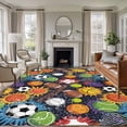 thumbnail image 2 of Sports Theme Area Rugs 5x7 ft Basketball Rugby Baseball Football Washable Rug Non Slip Indoor Carpet Absorbent Floor Mat for Living Room Bedroom Dining Room, 2 of 9