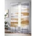 thumbnail image 4 of Sheer Curtains 84 Inches Long, Brown Gray White Light Filtering Window Curtains for Living Room, Vintage Rustic Abstract Mottled Art Rod Pocket Voile Sheer Curtain Drapes, 52"W x 84"L, 2 Panels, 4 of 8