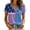 Blue, variant on Women's Casual Breast Cancer Awareness T-Shirt, Pink Ribbon American Flag Graphic Tee, Women's Crew Neck Short Sleeve Printed T-Shirt for Daily Wear, October Campaign Support Hot Pink XXXXXL