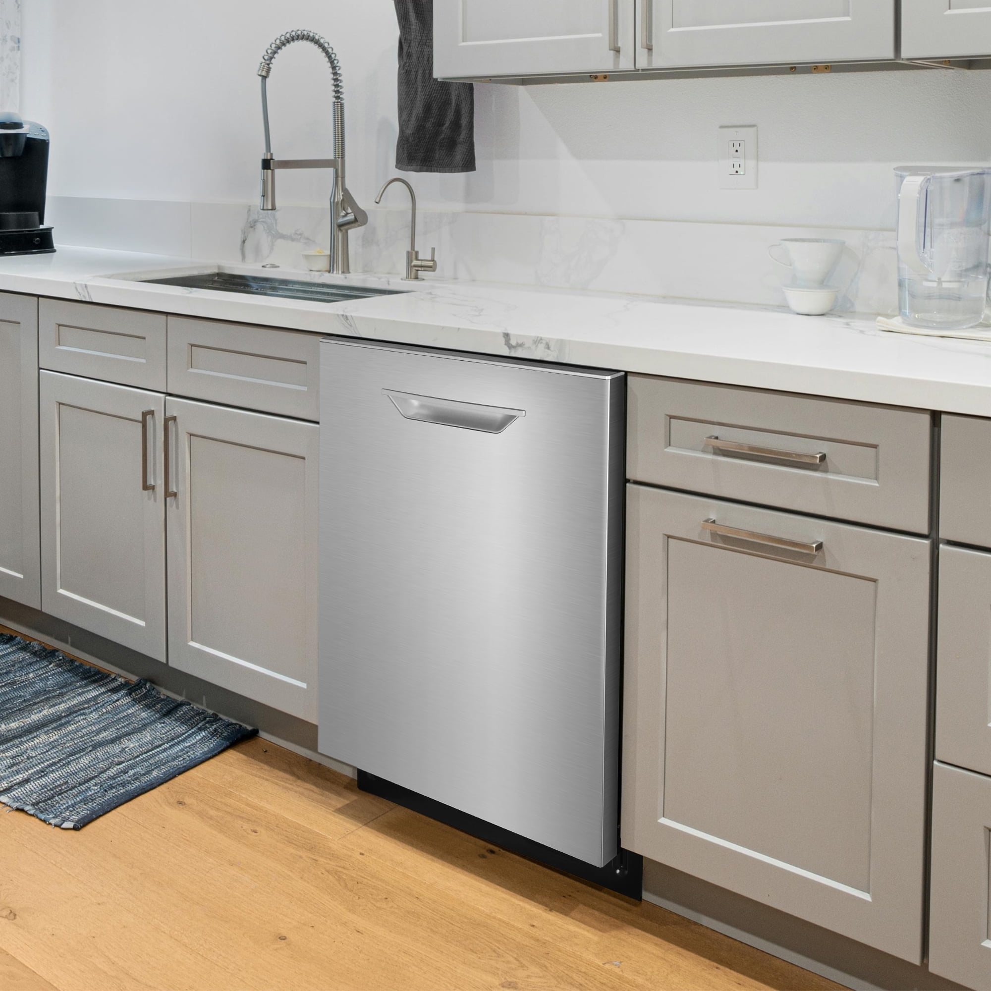 Cosmo 24 in. Vista Collection Built-in Dishwasher, Advanced Sanitize Technology in Stainless Steel