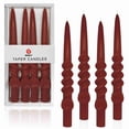 thumbnail image 2 of XINAOBAOLUO Swirl Candlesticks Spiral Taper Candles, Set of 4 Deep Red Candle Stick Summer Tapered Candle Long Twisted Candles for Anthropologie Home Décor Weddings Holiday Women Gifts, 2 of 7