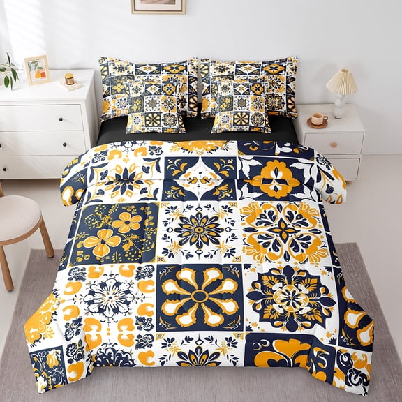 Castle Fairy Vintage Floral Damask Twin Bedding Sets,Colorful Flower Bedding Comforter Set