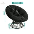 thumbnail image 4 of Naomi Home Barcelona Oversized Swivel Lounge Chair with Tufted Cushion, 360° Swivel, PE Rattan & Steel Frame, Indoor/Outdoor, Black, 4 of 18