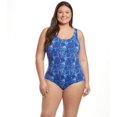 thumbnail image 4 of Sporti Plus Size Gianna Laguna Chlorine Resistant Conservative Scoop Back One Piece Swimsuit (22W, Blue), 4 of 6