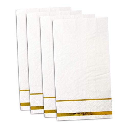 Gift Boutique 100 Gold Trim Lined Napkins