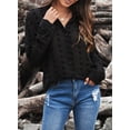 thumbnail image 6 of Asyoly Women Chiffon Blouse Swiss Dot Long Sleeve Button Down Casual Shirt Tops, 6 of 7