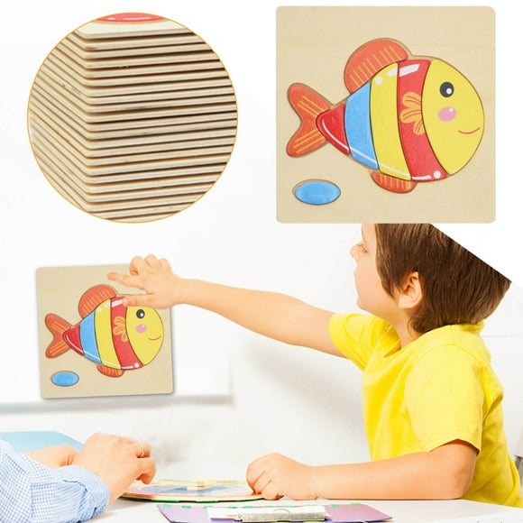 SIfdSeng Jouets de Maternelle pour Filles Casse-Têtes d'Animaux en Bois pour Garçons et Filles de 1 2 3 Ans, Jouet Éducatif de Développement pour Tout-Petits Cadeau avec 12 Animaux B-Aby M-Ontessori Casse-Tête d'Apprentissage des Couleurs et des Formes