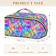 thumbnail image 4 of FORMRS Makeup Bag Travel Cosmetic Organizer for Women Fold Flat Zipper Pouch with Handle, Vibrant Geometric Pattern, 4 of 8