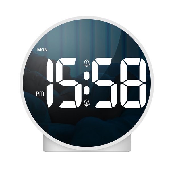 Cixywyi 12/24H Digital Alarm Clock, Dual Alarm Clock,3*AAA Digital