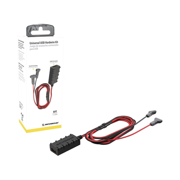 Scosche 12V USB to 5FT Hardwire Kit 5V USB-A Charger w/ High/Low Voltage Protection UHWK-SP1
