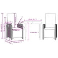 thumbnail image 4 of vidaXL Ensemble Bistro 3 Pcs avec Coussins en Rotin Poly Brun, 4 of 5