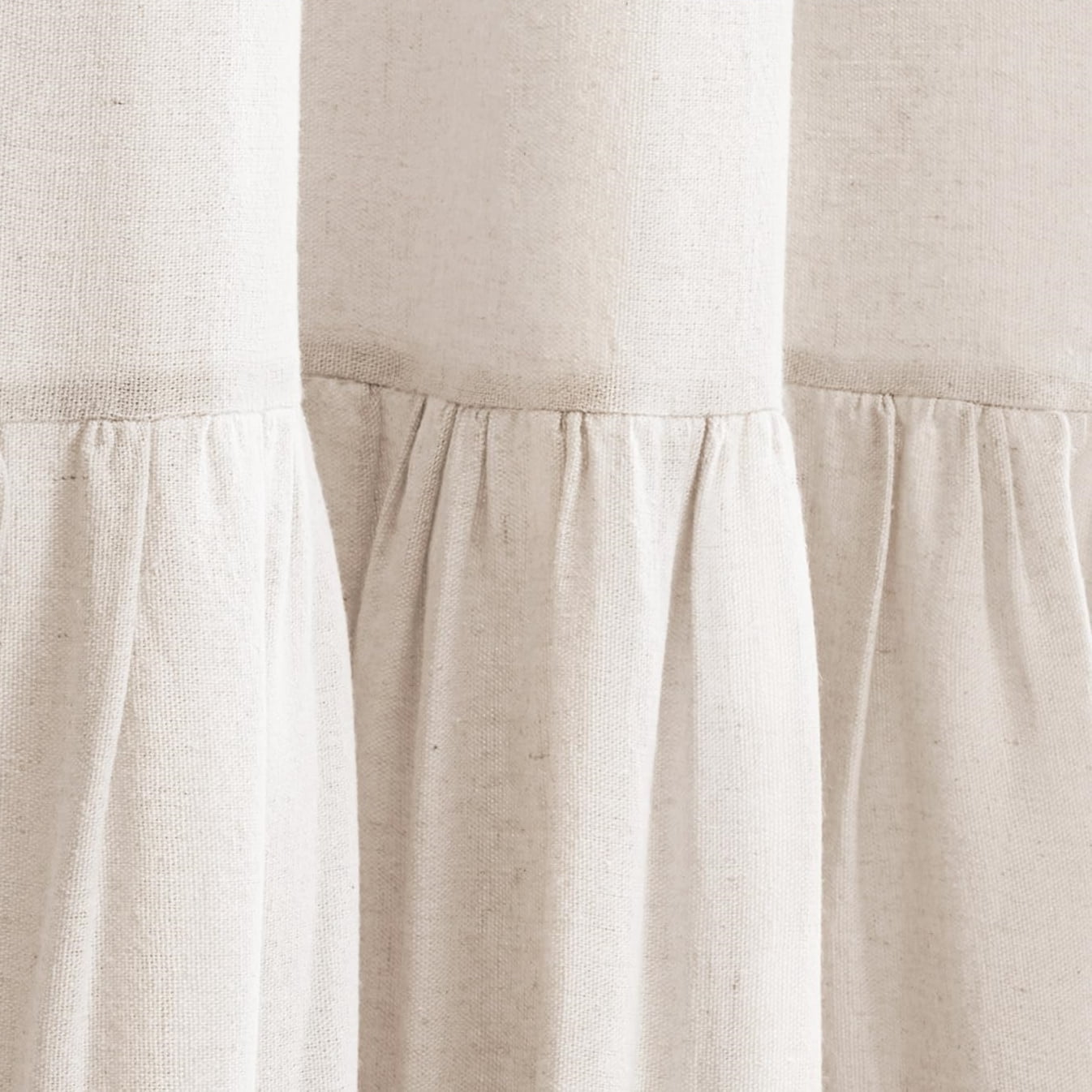 Psoiuetr Farmhouse Shower Curtain with A Ruffle Hem Beige Linen Shower Curtain for Bathroom 72"x72"