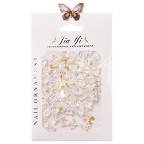 huanledash 50Pcs/Bag Nail Art Charm Removable Non-drop Non-Fading Anti-scratch Easily Stick 3D Effect Manicure Ornament Nail Salon Supply