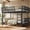 Black + Metal + Queen, variant on Queen over Queen Bunk Bed with Ladders & Guardrails, Metal Bunk Bed Frame with Upgraded Safety Round-Pipe Design, Can Transformed into 2 Platform Bed, White