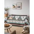 thumbnail image 6 of Turquoise Red Boho Couch Cover, Southwestern Ethnic Aztec Retro Geometric Sofa Cover Blanket for 2 Seat Cushion, Sectional Sofa Slipcover Furniture Protector for Living Room Bedroom 71''x102'', 6 of 9
