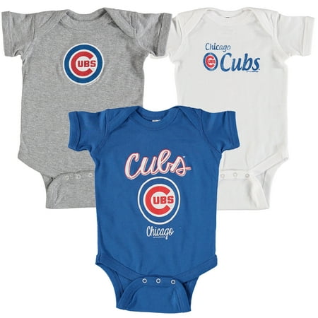 Chicago Cubs Infant Onesie - Chicago Cubs Soft as a Grape Infant 3-Pack Rookie Bodysuit Set - Royal