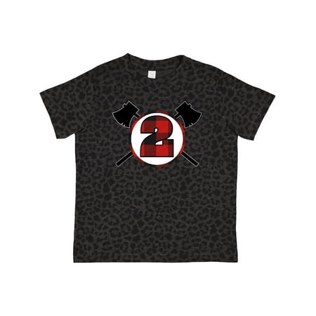 

Inktastic 2nd Birthday Buffalo Plaid Lumberjack Gift Toddler Boy Girl T-Shirt