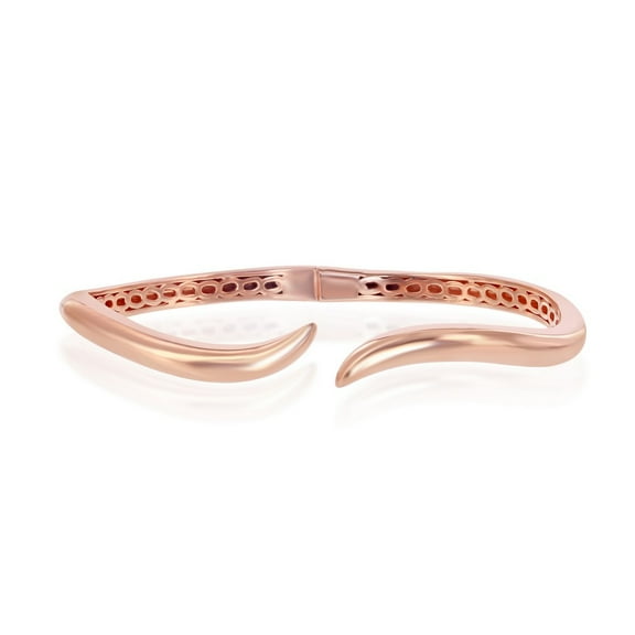 925 Sterling Silver Italian Rhodium Plated/Gold Plated/Rose Gold Plated High Polished Hinged Wave Snake Bangle Bracelet