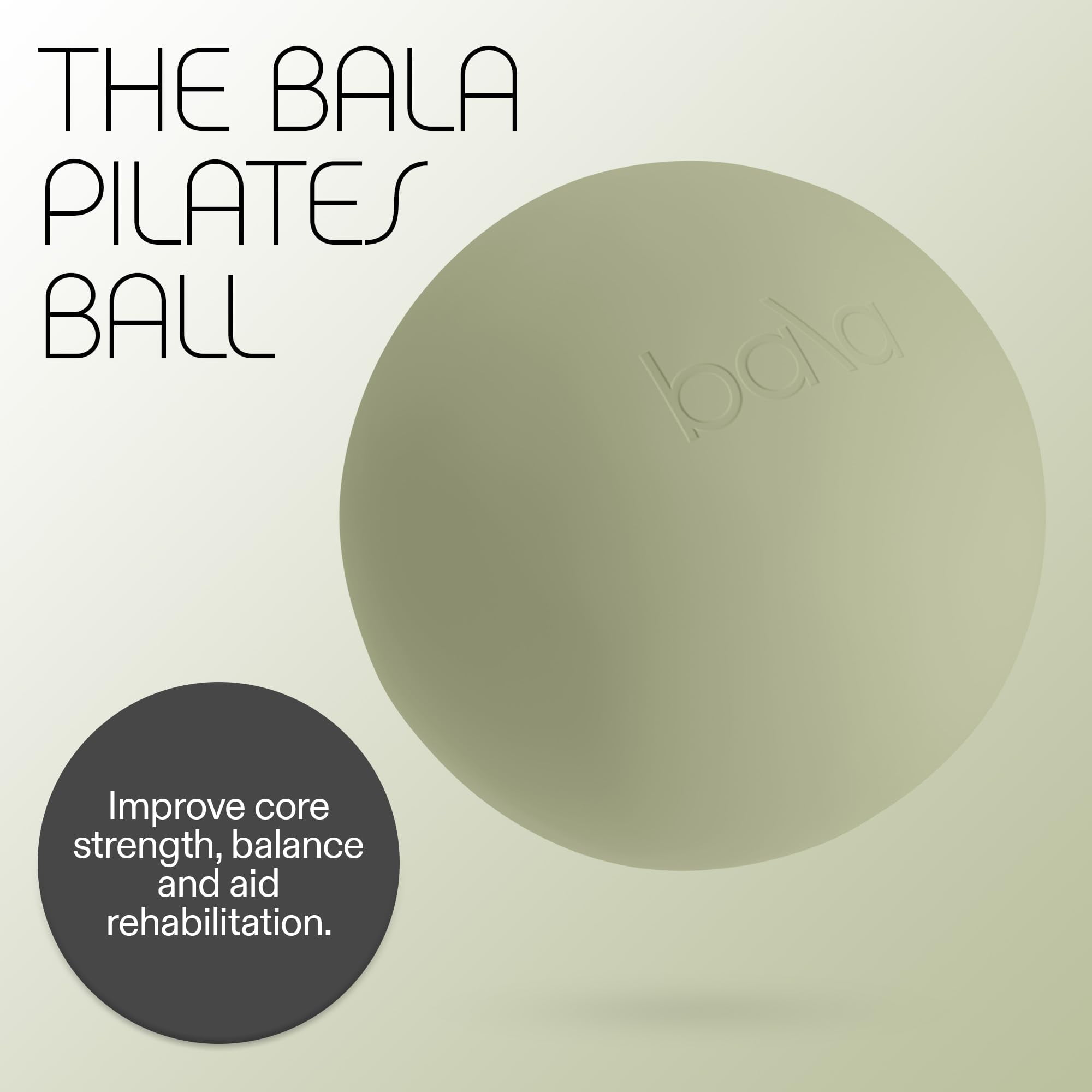Bala Non-Weighted Exercise Ball (Sage) - 8" Yoga Ball for Barre, Stretching, & Strength Training