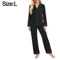 thumbnail image 2 of Ropa negra para el hogar, traje cómodo con pantalones de manga larga, traje de pijama cómodo para mujer, 2 of 5