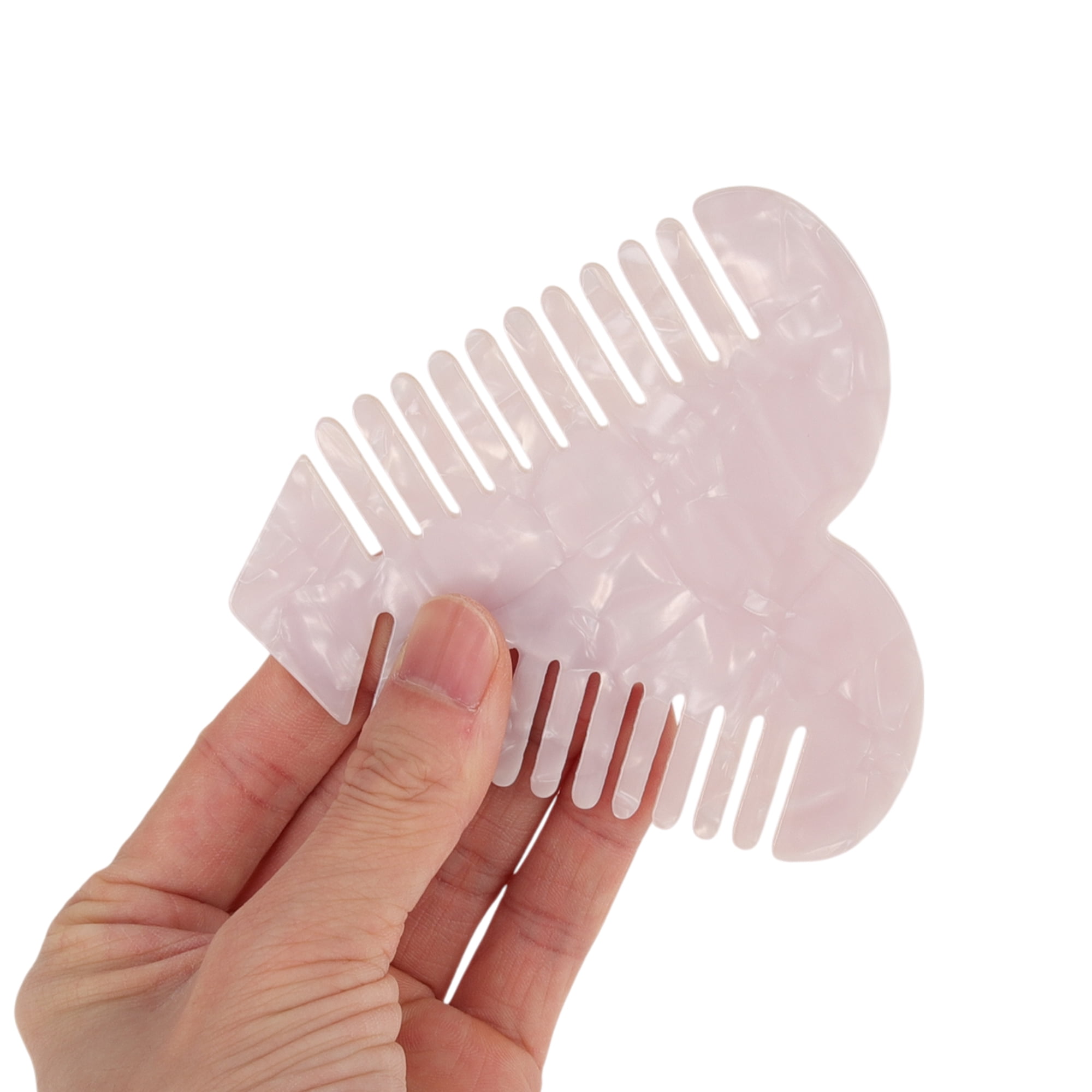 Unique Bargains 1 Pc Heart Shaped Hair Comb for Effortless Hair Care Styling White