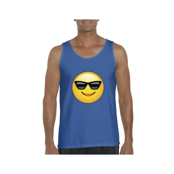 MmF - Men's Tank Top for Men, up to Men Size 3XL - Emoji with Sunglasses