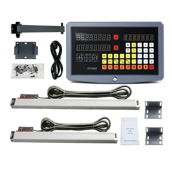 Tour à 2 Axes SDS2MS Dro Ensemble Lecture Numérique et 2 Pcs Échelles/décodeur/capteur en Verre Linéaire Dimensions 5U TTL 100MM à 1000MM, Largement Utilisation