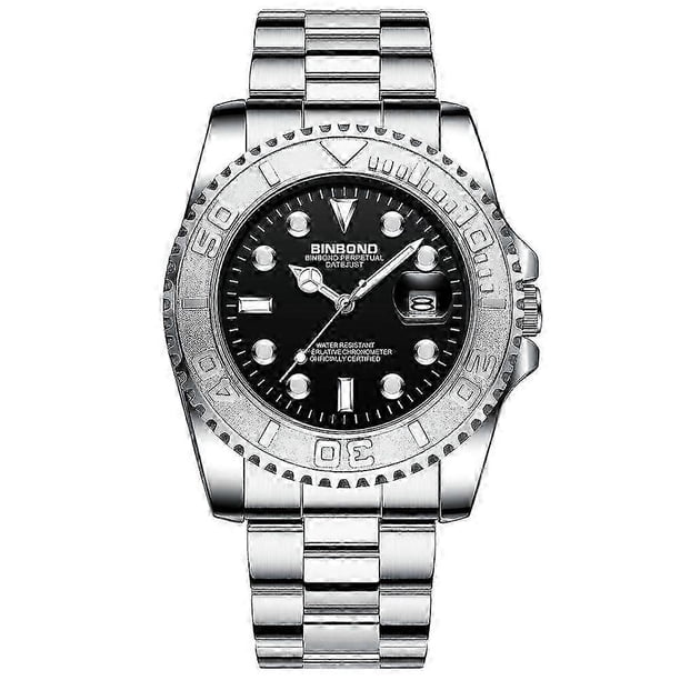 BINBOND B930 Gear Quartz Watch, Color: White Steel-Black White Steel-Black