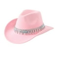 thumbnail image 3 of UJNDER Sun Hats Men's and Women's Jazz Top Hat Western Cowboy Bride Hat European and Holiday Top Hat Pink, 3 of 3