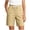 Khaki, variant on Qgtaibl Womens High Waist Bermuda Shorts Cotton Linen Drawstring Casual Shorts with Button Detail and Pockets Loose Fit Comfortable Straight Leg Shorts for Summer Work Gray M