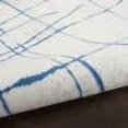 thumbnail image 3 of 4â€™ x 6â€™ Ivory and Blue Irregular Grids Area Rug, 3 of 13