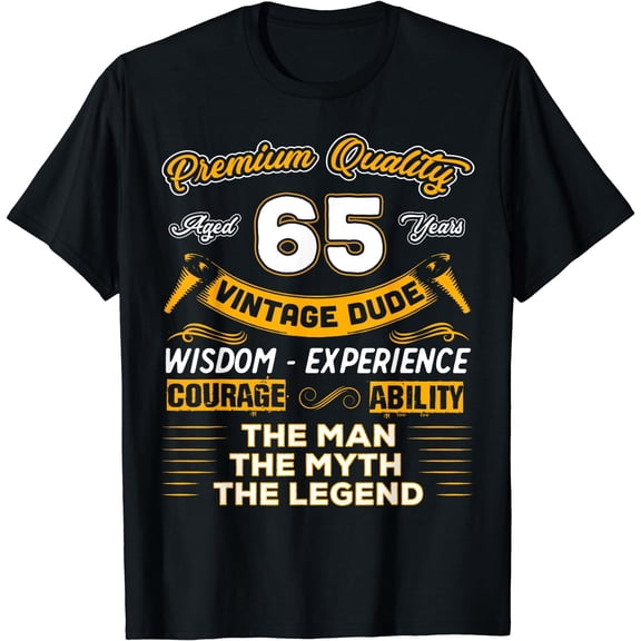 Vintage Dude The Man Myth Legend 65 Yrs 65th Birthday Shirt