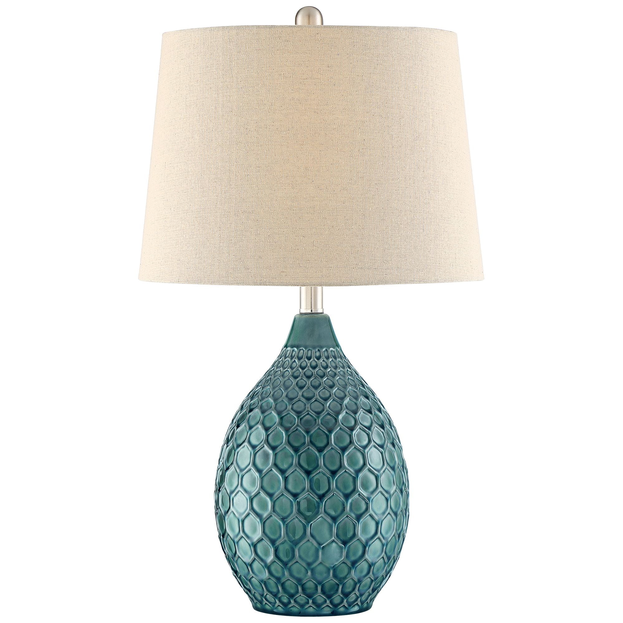 360 Lighting Kate Table Lamp 24 3/4" High Ceramic Green Oatmeal Drum Shade for Bedroom Living Room Bedside Nightstand Office Kids Family House Home