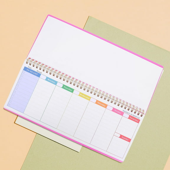 Pawsdot Horizontal Weekly Pink Paper Prevents Ink Bleed for Office