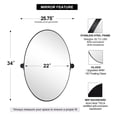 thumbnail image 2 of Open Box ANDY STAR Modern 22 x 34 Inch Oval Wall Hanging Mirror, Matte Black, 2 of 9